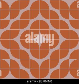 Interesting texture in 8x8 squares. Abstract geometric background with rounds. Colorful modern pattern in brown and beige colors Stock Vector