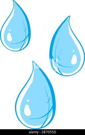 Set of water drops on white background. Vector illustration Stock ...