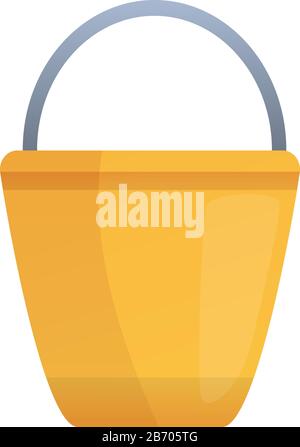 Metal bucket icon. Cartoon of metal bucket vector icon for web design isolated on white background Stock Vector