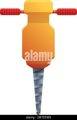 Hammer drill icon. Cartoon of hammer drill vector icon for web design isolated on white background Stock Vector