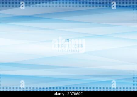 Abstract gradient blue template of tech with geometry dot halftone pattern design. Use for presentation, ad, poster, headline, copy space of text. Stock Vector
