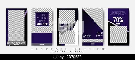 Editable Story background template. Vector Modern design background for social media. Post layout template. Stock Vector