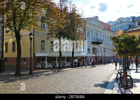 Grodno, Belarus - May 18, 2019: Old streets of the city on a sunny day Stock Photo