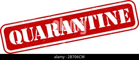 red QUARANTINE rubber stamp isolated on white vector illustration Stock Vector