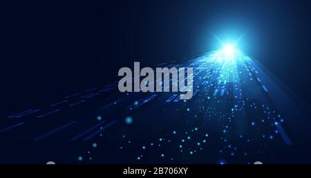 Abstract futuristic digital speed square board concept science technology on dark blue color background Stock Vector