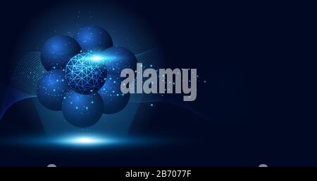 abstract science with light blue on copy space futuristic hi tech modern gradient and light.vector illustration. Stock Vector