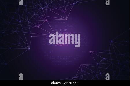 Modern abstract network science connection technology internet and graphic design. on hi tech future blue background network. for template,web design Stock Vector