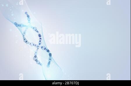 abstract technology concept Wave flow Science DNA futuristic on hi tech blue background connection futuristic colorful.vector illustration Stock Vector