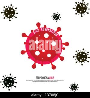Sign caution coronavirus. Stop coronavirus. Coronavirus outbreak. Stock Vector