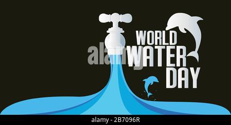 World Water Day Poster Or Banner illustration design Backgrounds Stock Vector