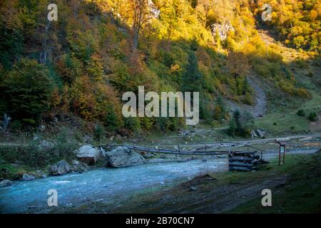 Viseu de Sus as its starting point and runs for about 60 km to the border with Ukraine crossing the Maramures. Romania, Europe Stock Photo