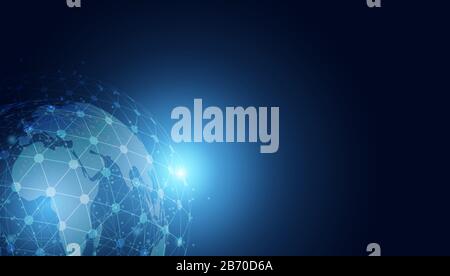 abstract technology concept global circle connection futuristic earth.vector illustration Stock Vector