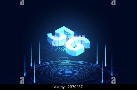 5G wireless internet technology Concept background wifi communication connection and business network high speed innovation connection vector illustra Stock Vector