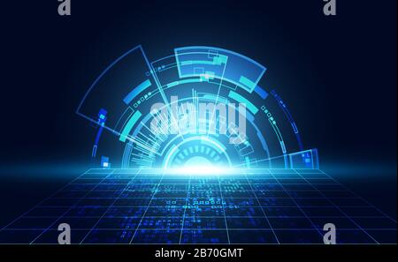 abstract technology concept modern circle communication futuristic hi tech modern gradient and light.vector illustration. Stock Vector