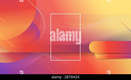 Colorful landing page abstract geometric shape and dynamic background on gradient colour. Stock Vector