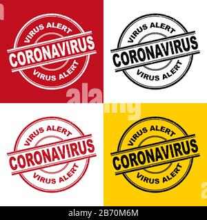 Coronavirus alert vector icon. Covid-19 logo in different color Stock Vector