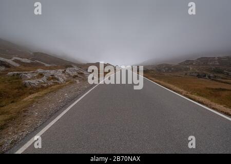 Lonely Road, top of S Bernardino Pass, France Stock Photo