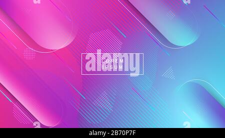 Colorful landing page abstract geometric shape and dynamic background on gradient colour. Stock Vector