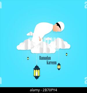 beautiful ramadan kareem greeting card designs Stock Vector