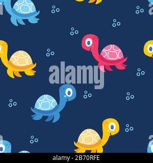 Cute sea animals of the deep fish and jellyfish. Stock Vector