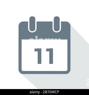 simple calendar icon 11 on white background vector illustration EPS10 Stock Vector