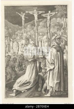 Kruisiging van Christus De Passie (serietitel) Crucifixion ChristusDe Passion (series title) Property Type: print Serial Number 10 / 12Objectnummer: RP-P-OB-16.148Catalogusreferentie: Hollstein Dutch 87Opmerking: 2 (3), three states present in the RMA Inscriptions / Brands: collector's mark, verso lower left, stamped: Lugt 2228 Manufacturer : printmaker: Nicolaes de Bruyn (listed building) in its design: Nicolaes de Bruyn Inspirer: Hendrick Goltzius Inspirer: Lucas van Leyden Place manufacture: Netherlands Date: 1618 Physical features: car material: paper Technique: engra (printing process ) M Stock Photo