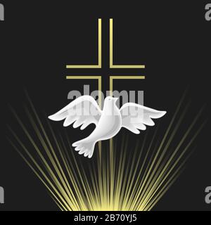 Pentecost Sunday Holy Spirit vector icon Stock Vector