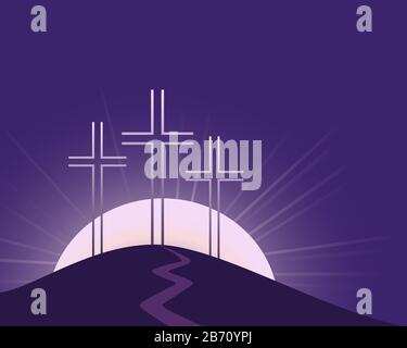Religious Lenten season flat vector background Stock Vector