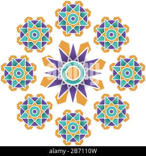 India mandalas ramadan kareem icon Stock Vector