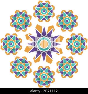India mandalas ramadan kareem icon Stock Vector