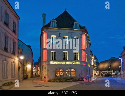 Domain Des Vin in Beaune France at Dusk Stock Photo