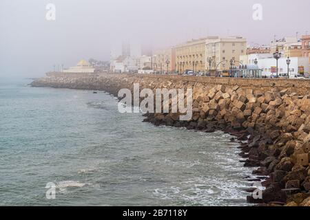 The beautiful promenade in Cadiz Stock Photo