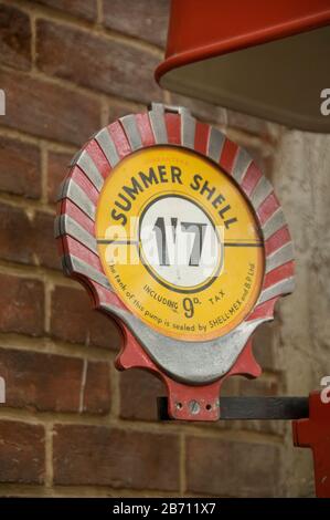 Vintage Summer Shell Petrol Sign Stock Photo