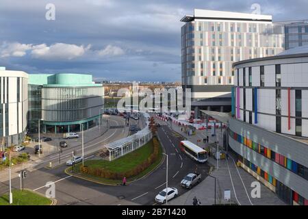 Queen Elizabeth University teaching hospital and Royal children's hospital in Govan, Glasgow, Scotland, UK, Europe Stock Photo