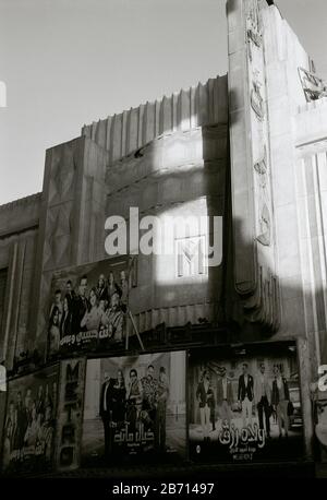 Black And White Photography - Beautiful modern architecture of Metro Cinema in Central Downtown Cairo in Egypt in North Africa Middle East Modernity Stock Photo