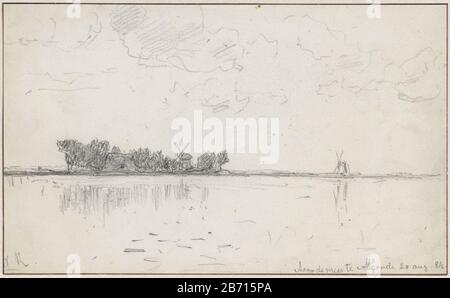 Landschap aan het meer van Abcoude Landscape at Lake Abcoude Object Type: Drawing Object number: RP-T 1944-234 Manufacturer : artist: Willem Roelofs (I) Date: Aug 20 1884 Physical features: black chalk material: paper chalk Dimensions: H 161 mm × W 264 mm Subject: farm or solitary house in landscape factories and mills in landscapelaketreesgeographical names of countries, regions, mountains, rivers, etc. (LAKE ABCOUDE) (LAKE ABCOUDE) Where: Abcoudermeer Stock Photo