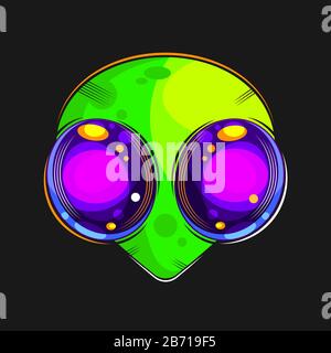 Alien Vector Illustration Suitable For Greeting Card, Poster Or T-shirt Printing. Stock Vector