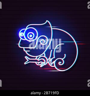Neon Chameleon Abstract Background For Brochure, Banner Stock Vector
