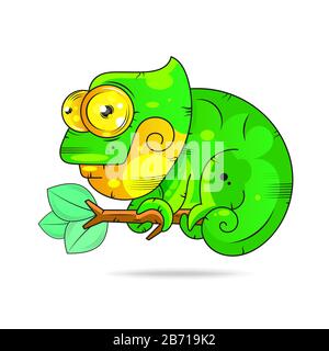 Chameleon Vector Illustration Suitable For Greeting Card, Poster Or T-shirt Printing. Stock Vector