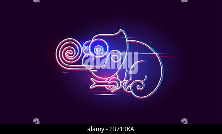 Neon Chameleon Abstract Background For Brochure, Banner Stock Vector