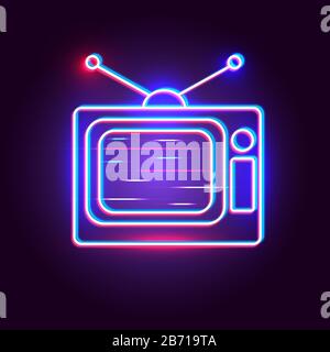 Abstract Neon Light Tv , Easily Editable, Suitable For Your Banner And Website Stock Vector