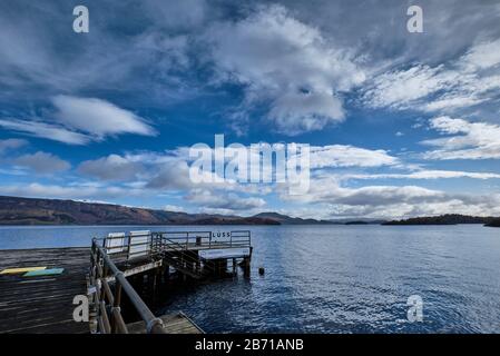 Looking south along Loch Lomond from Luss, Loch Lomond, Scotland Stock Photo