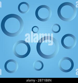 Gradient blue circles on a blue background, different size Stock Vector
