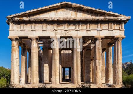 The Temple of Hephaestus in Athens Stock Photo