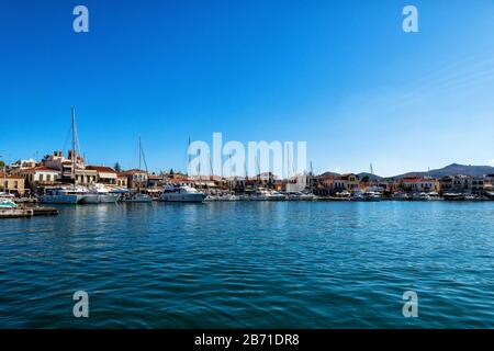 The port of the Greek island of Aegina Stock Photo