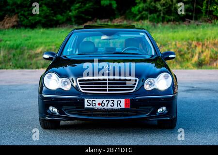 Mercedes Benz W203 C Class Kompressor Sedan Photo Session In An Empty Park Lot Avantgarde Trim Year 2005 Stock Photo Alamy