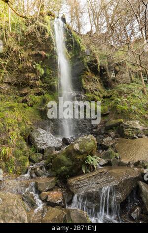 Mallyan Spout waterfall, near Goathland, North York Moors National Park, North Yorkshire, England, UK Stock Photo