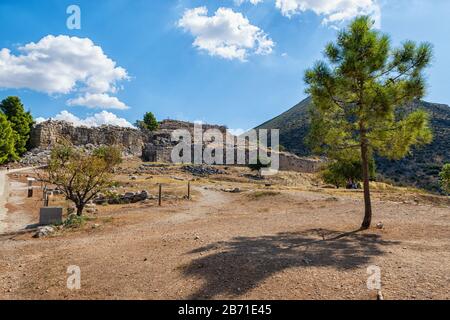 View over the archaeological site of Mycenae Stock Photo