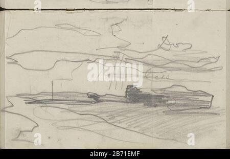 Landschap met een wolkenlucht Landscape with cloudy sky object type: Sketchbook sheet Item number: RP-T-1924-38-21 Inscriptions / Brands: color note handwritten description: Page 21 from a sketchbook with 29 bladen. Manufacturer : artist George Hendrik Breitner Place manufacture: Den Hague Date: 1881 - 1883 and / or 1882 - 1883 Physical features: pencil material: paper pencil  Subject: clouds landscapes Stock Photo