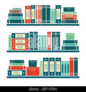 abstract books shelf Stock Vector